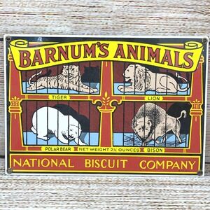 Vintage 1990 Nabisco Barnums Animals Crackers Tin‎ Sign Advertising